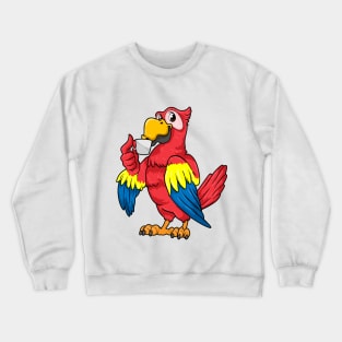 Parrot with cup of coffee Crewneck Sweatshirt